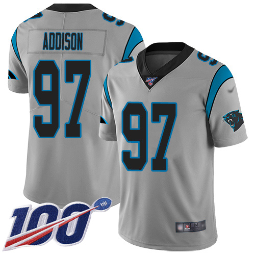 Carolina Panthers Limited Silver Youth Mario Addison Jersey NFL Football #97 100th Season Inverted Legend->women nfl jersey->Women Jersey